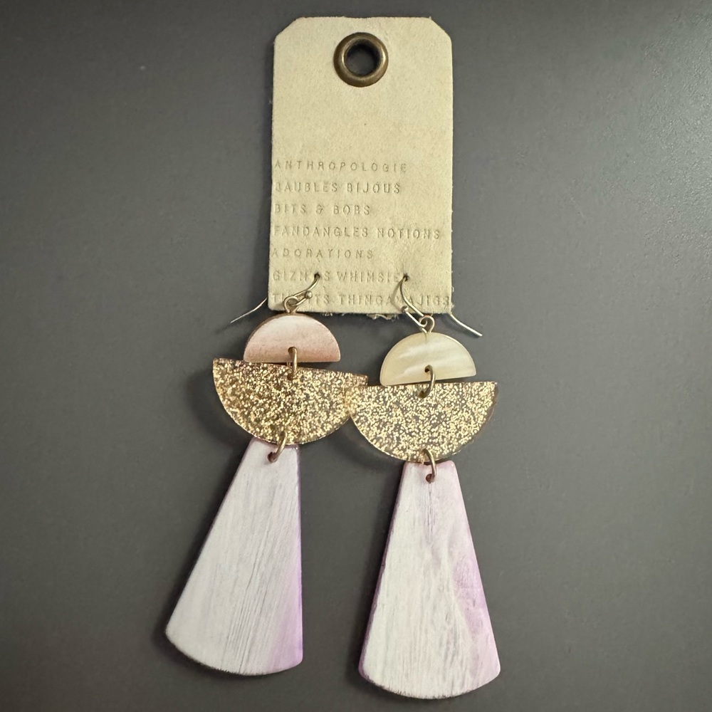 Anthropologie Lucite Space Drop Earrings